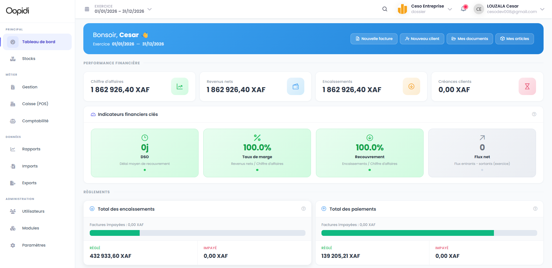 Oopidi — plateforme de gestion et facturation